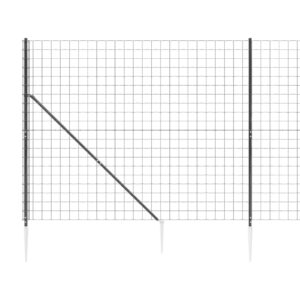 vidaXL Stängsel med markspett antracit 1,6x10 m - Bild 4