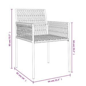 vidaXL Trädgårdsstolar 2 st med dynor brun 54x61x83 cm konstrotting - Bild 9