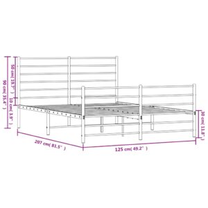 vidaXL Sängram med huvudgavel och fotgavel svart metall 120x200 cm - Bild 10