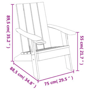 vidaXL Däckstol för trädgården ljusbrun 75x88,5x89,5cm polypropylen - Bild 8