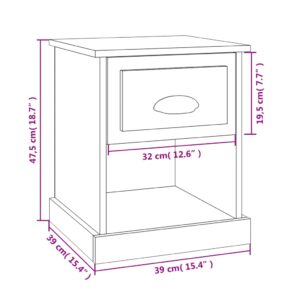 vidaXL Sängbord vit 39x39x47,5 cm konstruerat trä - Bild 10