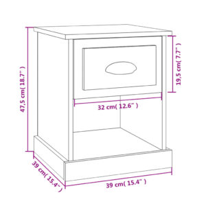 vidaXL Sängbord 2 st betonggrå 39x39x47,5 cm konstruerat trä - Bild 11