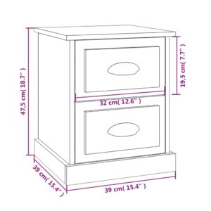 vidaXL Sängbord 2 st vit högglans 39x39x47,5 cm konstruerat trä - Bild 11