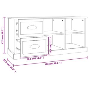 vidaXL TV-skåp vit 102x35,5x47,5 cm konstruerat trä - Bild 11