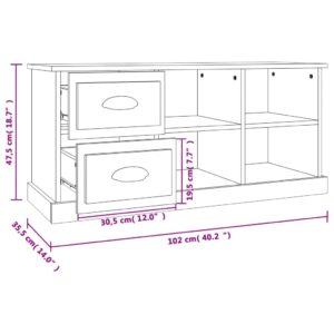 vidaXL TV-skåp svart 102x35,5x47,5 cm konstruerat trä - Bild 11