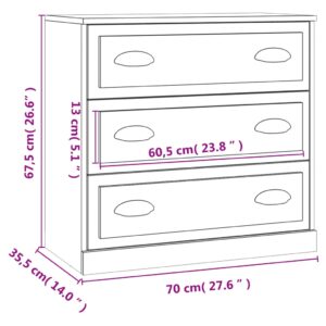 vidaXL Förvaringsskåp vit 70x35,5x67,5 cm konstruerat trä - Bild 10