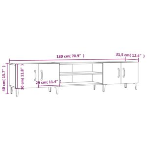 vidaXL Tv-bänk vit 180x31,5x40 cm konstruerat trä - Bild 10