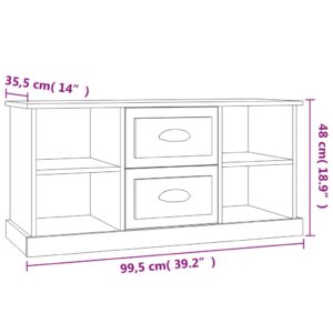 vidaXL Tv-bänk svart 99,5x35,5x48 cm konstruerat trä - Bild 9