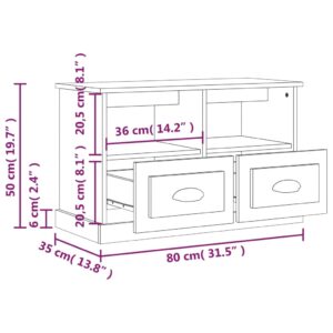 vidaXL TV-skåp betonggrå 80x35x50 cm konstruerat trä - Bild 9