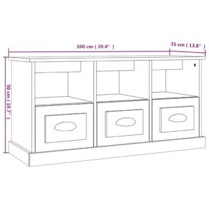 vidaXL Tv-bänk betonggrå 100x35x50 cm konstruerat trä - Bild 10