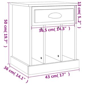 vidaXL Sängbord vit högglans 43x36x50 cm - Bild 10