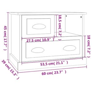 vidaXL Sängbord vit högglans 60x39x45 cm - Bild 11