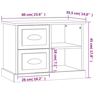 vidaXL Sängbord svart 60x35,5x45 cm - Bild 10