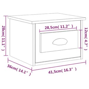 vidaXL Väggmonterade sängbord vit 41,5x36x28 cm - Bild 10