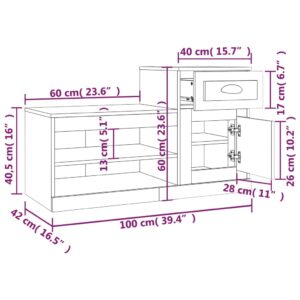 vidaXL Skoskåp vit högglans 100x42x60 cm konstruerat trä - Bild 11