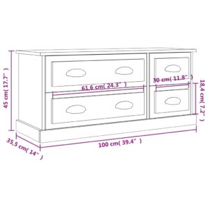 vidaXL Tv-bänk rökfärgad ek 100x35,5x45 cm konstruerat trä - Bild 10