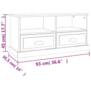 vidaXL Tv-bänk grå sonoma 93x35,5x45 cm konstruerat trä - Bild 10