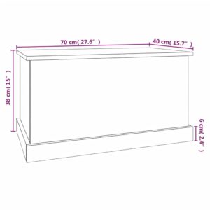 vidaXL Förvaringslåda rökfärgad ek 70x40x38 cm konstruerat trä - Bild 10