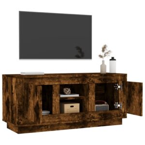 vidaXL Tv-bänk rökfärgad ek 102x35x45 cm konstruerat trä - Bild 5