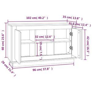 vidaXL Byrå vit 102x35x60 cm konstruerat trä - Bild 9