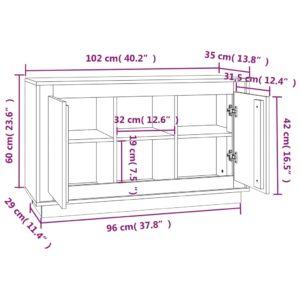 vidaXL Byrå betonggrå 102x35x60 cm konstruerat trä - Bild 9