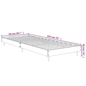 vidaXL Sängram sonoma-ek 75x190 cm konstruerad trä - Bild 10