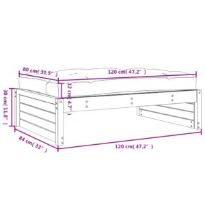 vidaXL Fotpall för trädgården honungsbrun 120x80 cm massiv furu - Bild 9