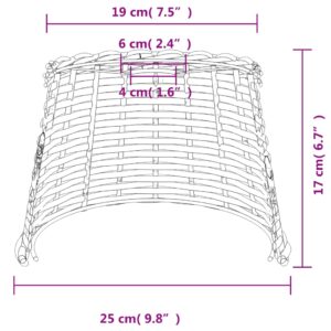 vidaXL Taklampskärm brun Ø25x17 cm korgmaterial - Bild 5