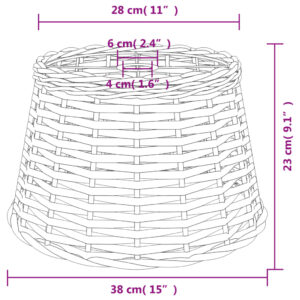 vidaXL Taklampskärm brun Ø38x23 cm korgmaterial - Bild 6