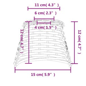 vidaXL Lampskärm brun Ø15x12 cm korgmaterial - Bild 7