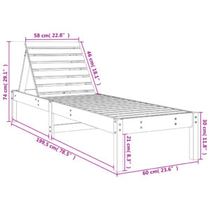 vidaXL Solsäng 199,5x60x74 cm massiv furu - Bild 10