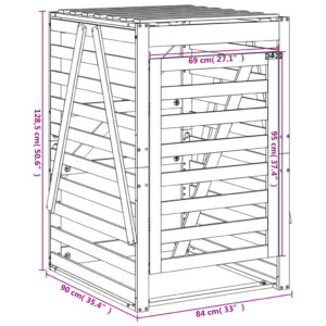 vidaXL Skjul för sopkärl 84x90x128,5 cm massiv furu - Bild 12