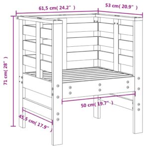 vidaXL Trädgårdsstolar 2 st vit 61,5x53x71 cm massiv furu - Bild 10