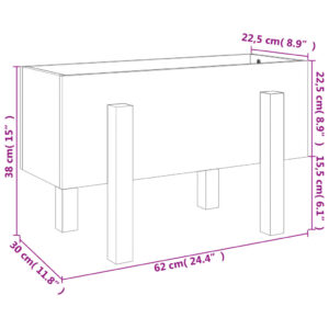 vidaXL Odlingslåda 62x30x38 cm svart massiv furu - Bild 9