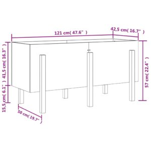 vidaXL Odlingslåda på ben 121x50x57 cm massiv furu - Bild 9