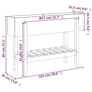 vidaXL Odlingslåda på ben 101x30x69 cm massivt douglasträ - Bild 9