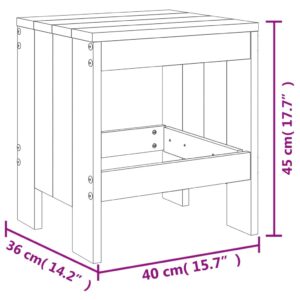 vidaXL Trädgårdspallar 2 st grå 40x36x45 cm massiv furu - Bild 9