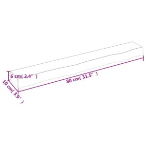 vidaXL Hyllplan 80x10x6 cm obehandlad massiv ek - Bild 4