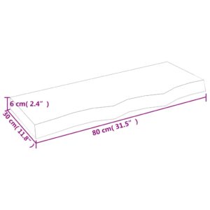 vidaXL Hyllplan 80x30x(2-6) cm obehandlad massiv ek - Bild 5