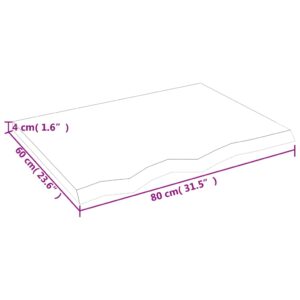 vidaXL Hyllplan 80x60x(2-4) cm obehandlad massiv ek - Bild 5