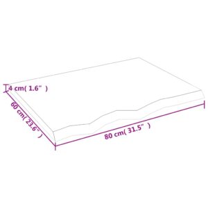 vidaXL Hyllplan 80x60x(2-4) cm obehandlad massiv ek - Bild 9