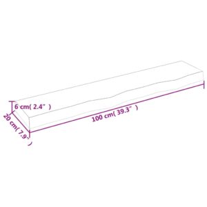 vidaXL Hyllplan 100x20x6 cm obehandlad massiv ek - Bild 5