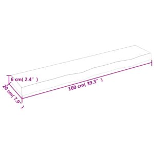 vidaXL Hyllplan 100x20x6 cm obehandlad massiv ek - Bild 6