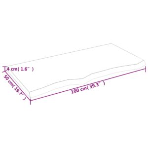 vidaXL Hyllplan 100x50x(2-4) cm obehandlad massiv ek - Bild 4