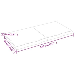 vidaXL Hyllplan 120x60x(2-4) cm obehandlad massiv ek - Bild 6