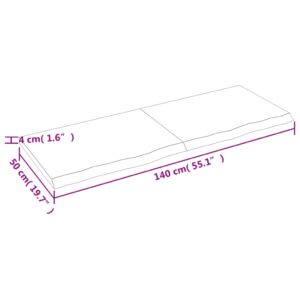 vidaXL Hyllplan 140x50x(2-4) cm obehandlad massiv ek - Bild 6