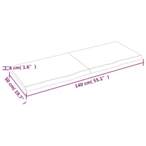 vidaXL Hyllplan 140x50x(2-4) cm obehandlad massiv ek - Bild 10