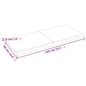 vidaXL Hyllplan 140x60x(2-4) cm obehandlad massiv ek - Bild 5