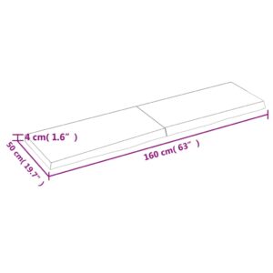 vidaXL Hyllplan 160x50x(2-4) cm obehandlad massiv ek - Bild 8