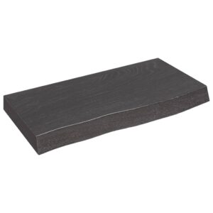 vidaXL Vägghylla mörkbrun 60x30x(2-6) cm behandlad massiv ek - Bild 2